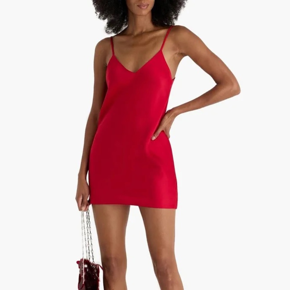 NORMA KAMALI NWOT Red Satin Mini Slip Dress